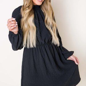 NWOT 2Hearts Black High-Neck Tie-Back Dress